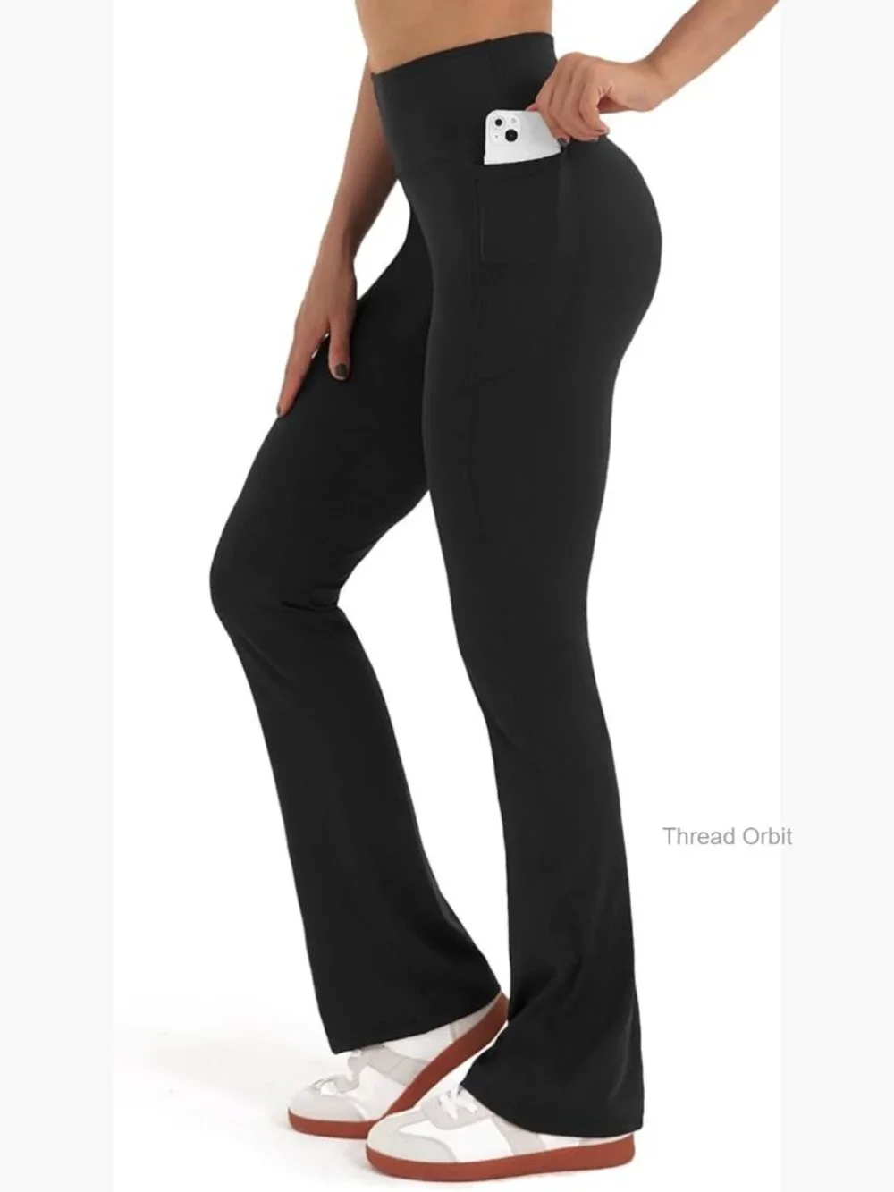 Tall Flare Leggings with Pockets, High Waisted Yoga Pants, Long Inseam 34"